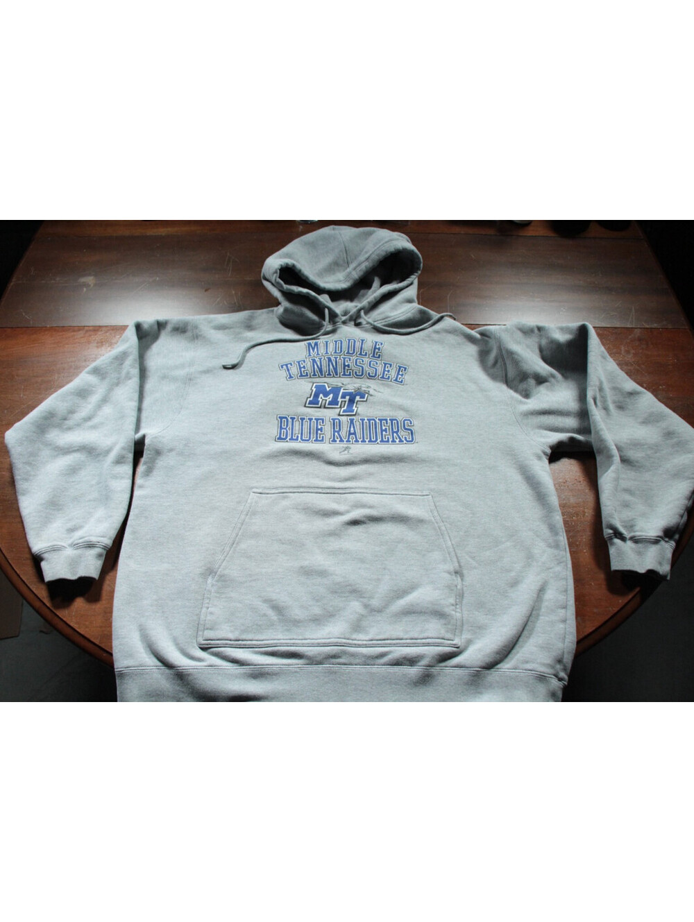 Middle Tennessee University Blue Raiders Hooded Sweatshirt Hoodie L MTSU Reebok